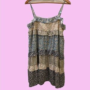 Umgee mixed floral print ruffle sleeveless mini dress. Size S